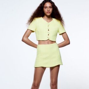 ZARA TWO PIECE TWEED YELLOW SET
